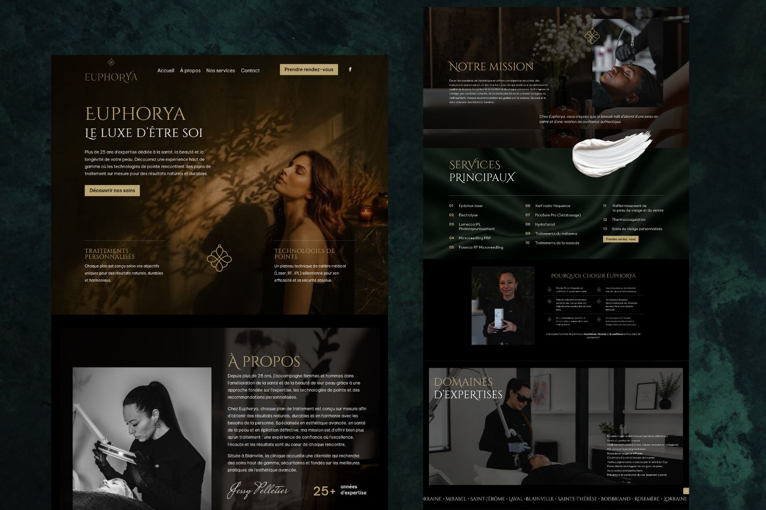 conception site web medico esthetique euphorya